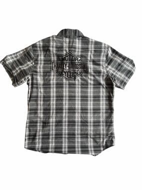 Harley-Davidson Plaid Button Down Shirt Large Embroidered Back Logo NWOT Biker